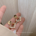 Shangjie odm Aretes Dainty Bling Медные серьги циркона мода с золоты